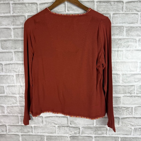 Missoni Saudia Rustic Orange Modal Blend Long Sleeve T-Shirt Top Womens S / M - Picture 5 of 9